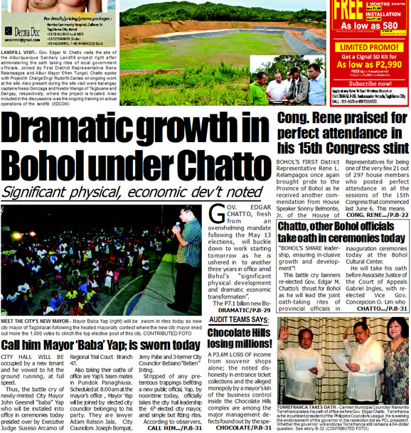 Bohol Sunday Post - Bohol Newspaper - Bohol news online - Bohol online news - Bohol latest news - Bohol news update - Bohol breaking news - What's happening in Boho
